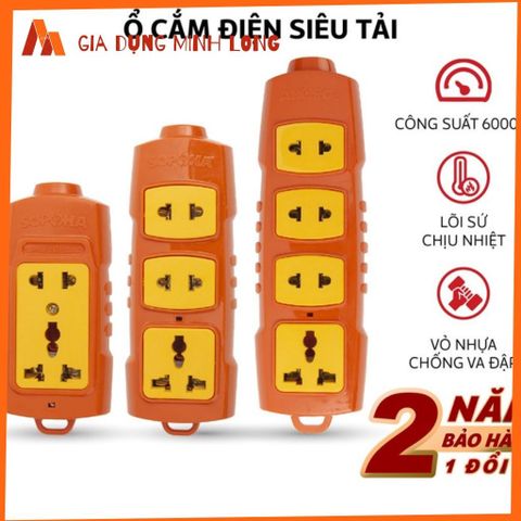 Ổ Cắm Điện SOPOKA 6000W Lõi Sứ Chống Cháy An Toàn - Thiết Kế Đẹp, Chịu Tải 3 Nồi Lẩu, Bảo Hành 02 Năm