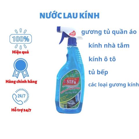 Nước Lau Kính SIFA - Tẩy sạch gương nhà tắm, kính ô tô, và mọi loại gương kính, sáng bóng như mới, dễ sử dụng.