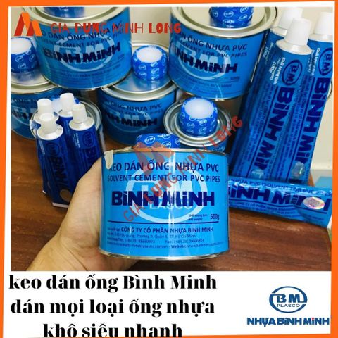Keo Dán Ống Nhựa Bình Minh Chất Lượng Cao - Dán Ống PVC Tiện Ích 25gr, 50gr, 100gr, 200gr, 500gr
