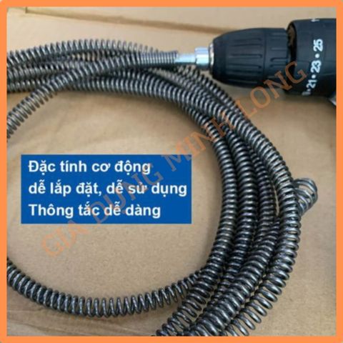 Dây Lò Xo Thông Tắc Đường Cống - Dụng Cụ Vệ Sinh Gia Dụng, Tiện Ích Xử Lý Tắc Nghẽn Ống Thoát Nước, Dễ Sử Dụng và Tiết Kiệm Thời Gian