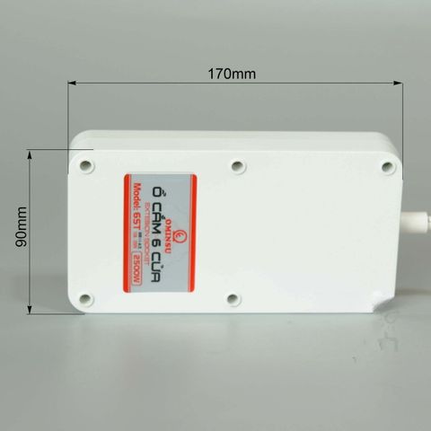 Ổ Cắm Điện 6 Lỗ OMINSU 6ST 2500W - Chống Cháy, Chịu Va Đập, 2 Công Tắc Riêng, Dây 2.5m/4.5m - An Toàn, Bền Bỉ cho Gia Đình và Văn Phòng