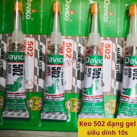 Keo dán siêu dính 20ml Gel 502 Đại Việt - Keo đa năng nhanh khô 10 giây, dính chắc trên mọi bề mặt gỗ, nhựa, gốm, vải
