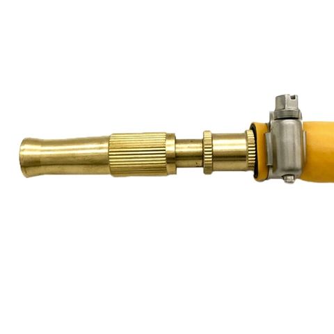 Đầu Vòi Xịt Rửa Xe Tăng Áp Bằng Đồng - Vòi Tưới Cây 2 Chế Độ Phun, Lắp Dây Mềm Với Đai Siết inox, Tiện Ích Gia Đình