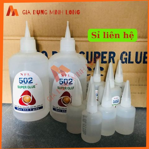 Keo 502 Chai Lớn 500ml - Keo Dán Đa Năng Con Voi Tặng Kèm 3 Lọ Chiết Dùng Được Trên Gỗ, Sắt, Kim Loại và Vải