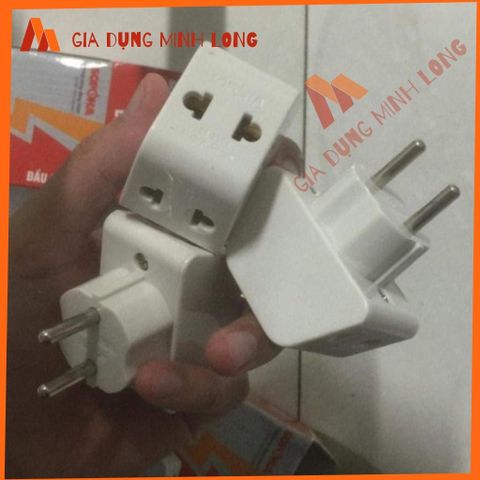 Đầu Nối Chia Điện SOPOKA P12 - Đầu Chia 3 Cổng Chịu Tải 2200W, Nhựa ABS Chống Va Đập, Thiết Kế Xoay 90 Độ, An Toàn và Tin Cậy