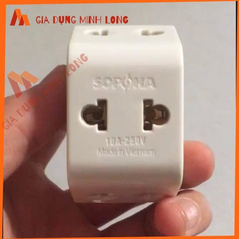 Đầu Nối Chia Điện SOPOKA P12 - Đầu Chia 3 Cổng Chịu Tải 2200W, Nhựa ABS Chống Va Đập, Thiết Kế Xoay 90 Độ, An Toàn và Tin Cậy