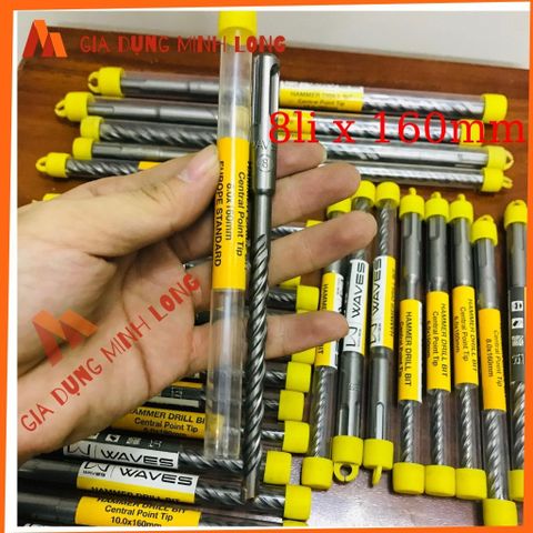 Mũi Khoan Bê Tông WAVES 4 Cạnh Chuôi Lục Giác Đủ Kích Thước 8-16mm, Dùng Cho Khoan Tường Gạch, Thép Bền Chất ủng Hộ Tốc Độ Nhanh