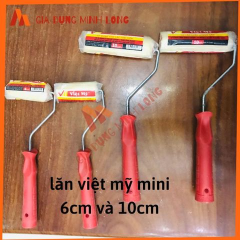 Lô Lăn Sơn Mini Việt Mỹ 6cm và 10cm - Dụng Cụ Sơn Tiện Lợi Cho Tường Và Không Gian Khó Tiếp Cận