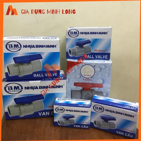 Van Khóa Nước Bình Minh PVC Phi 21-60 - Hàng Chính Hãng Chất Lượng Cao, Bền Bỉ Chịu Hóa Chất, Thích Hợp Để Ngoài Trời