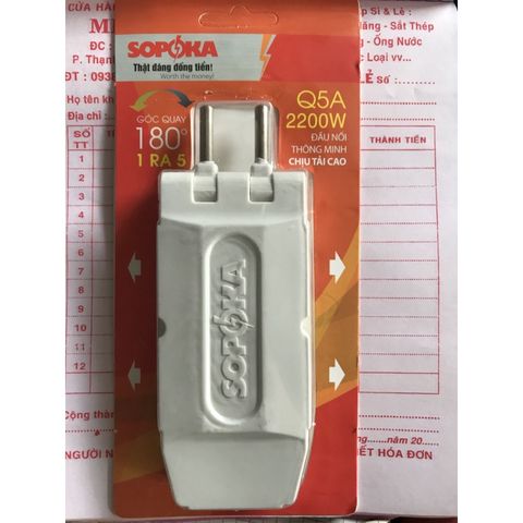 Ổ Chia Điện Thông Minh SOPOKA Q3A-Q5A - Chia 3 Chia 5 Siêu Gọn, Công Suất 2200W, Tiết Kiệm Điện Năng, Bảo Hành 2 Năm