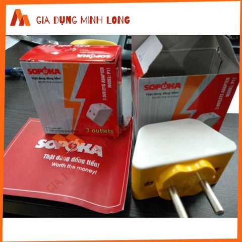 Ổ chia điện SOPOKA P11/P12 2-3-5 lỗ, chịu tải 2200W, thiết kế chắc chắn, gọn nhẹ, tiện lợi cho phích cắm lớn, bảo hành 2 năm