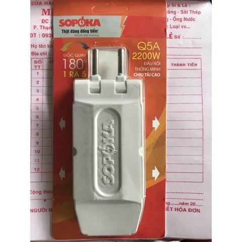 Ổ chia điện SOPOKA P11/P12 2-3-5 lỗ, chịu tải 2200W, thiết kế chắc chắn, gọn nhẹ, tiện lợi cho phích cắm lớn, bảo hành 2 năm