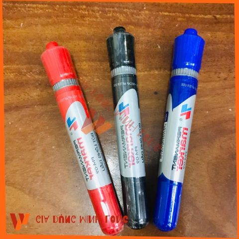 Bút Lông Dầu Thiên Long 3 Màu Xanh Đỏ Đen - Ngòi Đôi Viết Êm Xuất Xứ Việt Nam, Thân Nhựa Thân Thiện Môi Trường