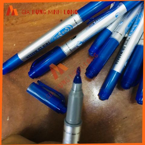 Bút Lông Dầu Thiên Long 3 Màu Xanh Đỏ Đen - Ngòi Đôi Viết Êm Xuất Xứ Việt Nam, Thân Nhựa Thân Thiện Môi Trường