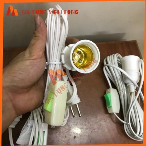 Chuôi Đèn E27 Liền Công Tắc Dài 3m, 5m, 8m - Dụng Cụ Tiện Ích Chiếu Sáng Gia Đình, Chất Liệu Bền Bỉ