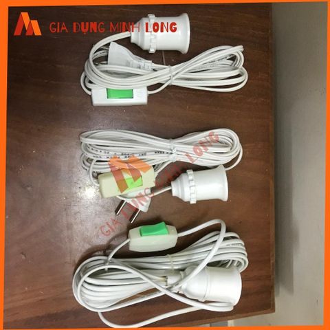 Chuôi Đèn E27 Liền Công Tắc Dài 3m, 5m, 8m - Dụng Cụ Tiện Ích Chiếu Sáng Gia Đình, Chất Liệu Bền Bỉ