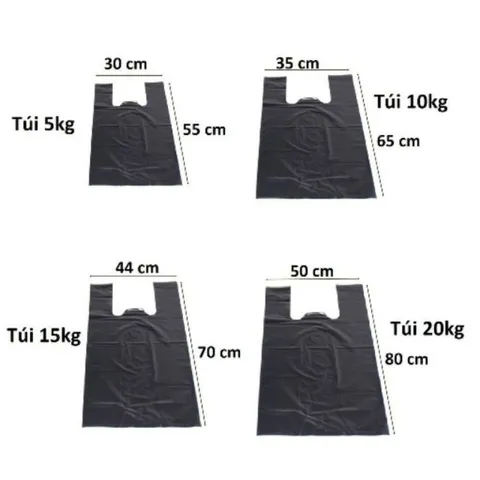 Túi Đựng Rác Màu Đen 1kg - Túi Nilon Chất Lượng Tốt, Dùng Đựng Rác Thải Sinh Hoạt & Y Tế, Nhiều Kích Cỡ Thông Dụng