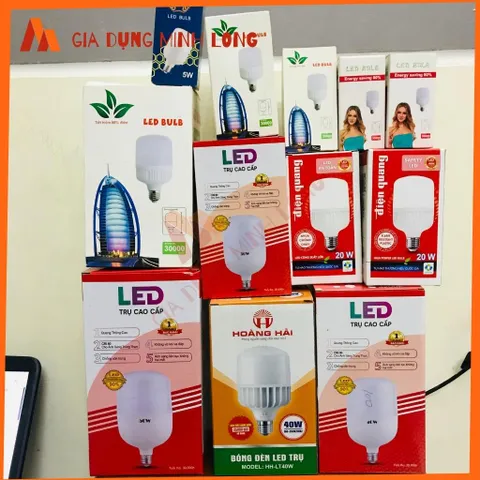 Bóng Đèn LED Bulb Trụ Tiết Kiệm Điện 5W-50W, Siêu Sáng E27 Dùng Cho Gia Đình và Công Trình, Thân Thiện Với Môi Trường