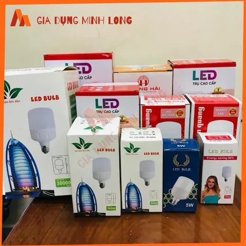 Bóng Đèn LED Bulb Trụ Tiết Kiệm Điện 5W-50W, Siêu Sáng E27 Dùng Cho Gia Đình và Công Trình, Thân Thiện Với Môi Trường