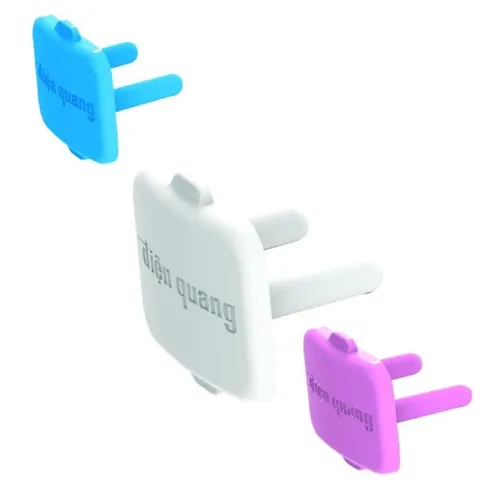 Nút Bịt Ổ Cắm Điện 2 Chân Tròn Điện Quang – Bộ 5 Cái An Toàn Cho Bé, Chất Liệu Nhựa ABS Bền, Tiện Ích Gia Đình