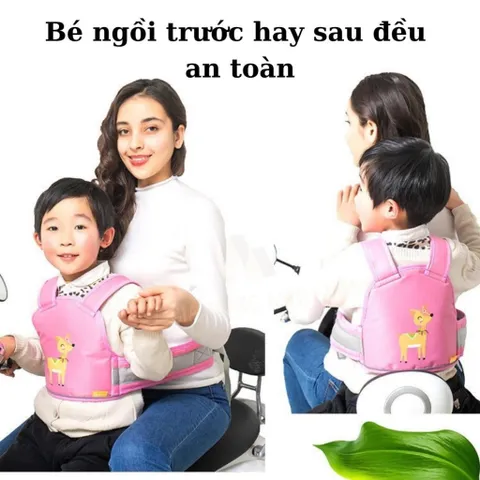 Đai Đi Xe Máy An Toàn Địu Em Bé - Đai Lưng Phản Quang Cho Bé Ngồi Trước Sau, Dành Cho Trẻ Từ 1-10 Tuổi, Giúp Bố Mẹ Yên Tâm Khi Chở Bé