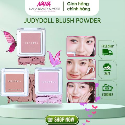 Phấn Má Hồng Judydoll Pretty Blush Powder 2g - Phấn Trang Điểm Mịn Mượt Tạo Hiệu Ứng ửng Hồng Tự Nhiên, Dành Cho Mọi Tông Da