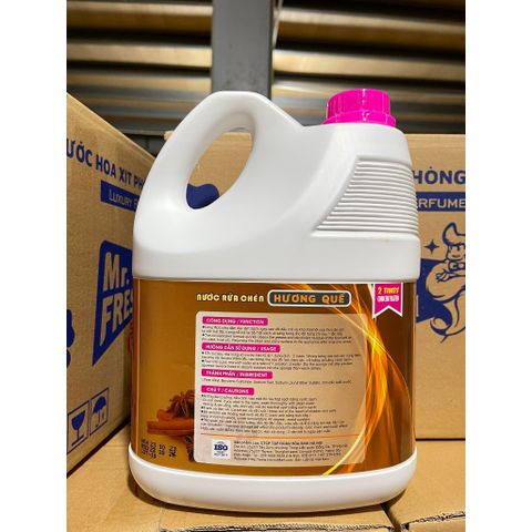 Nước Rửa Bát Siêu Đậm Đặc An Toàn Mr Fresh Hàn Quốc 3,8L - Làm Sạch Chén Đĩa Hiệu Quả, Hương Quế Dịu Nhẹ, Tiết Kiệm Thời Gian