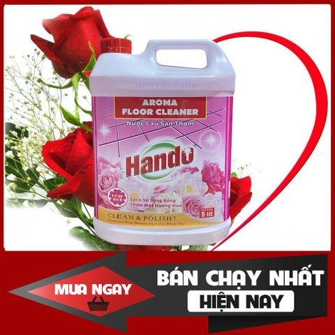 Nước Thơm Lau Sàn Nhà Hando 5L - Hương Quế Chiết Xuất Tự Nhiên, An Toàn cho Gia Đình, Diệt Vi Khuẩn, Thơm Mát Lâu Dài