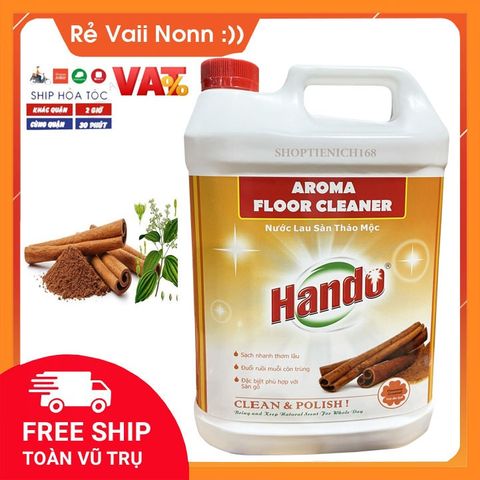 Nước Thơm Lau Sàn Nhà Hando 5L - Hương Quế Chiết Xuất Tự Nhiên, An Toàn cho Gia Đình, Diệt Vi Khuẩn, Thơm Mát Lâu Dài