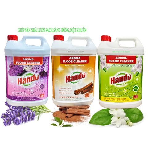 Nước Thơm Lau Sàn Nhà Hando 5L - Hương Quế Chiết Xuất Tự Nhiên, An Toàn cho Gia Đình, Diệt Vi Khuẩn, Thơm Mát Lâu Dài