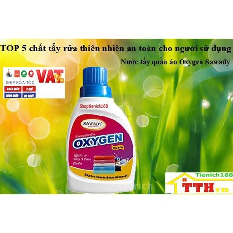 Nước tẩy trắng quần áo OXYGEN 1L - Sản phẩm tẩy rửa mạnh, an toàn cho đồ len và đồ màu, giúp quần áo luôn sạch sẽ và sáng bóng