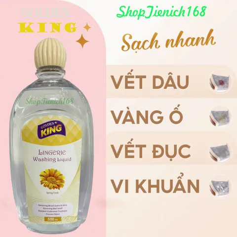 Nước Giặt Đồ Lót Golden King 500ml - Kháng Khuẩn, Khử Mùi Hương Gió Xuân - Sản Phẩm An Toàn Cho Phụ Nữ