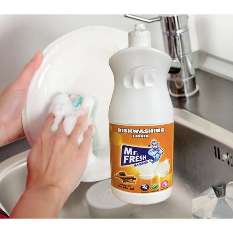 Nước Rửa Bát Hữu Cơ MR.FRESH Tinh Dầu Quế 820ML - Khử Mùi, Diệt Khuẩn, Giữ Ẩm Tay, Chiết Xuất Tự Nhiên 99%