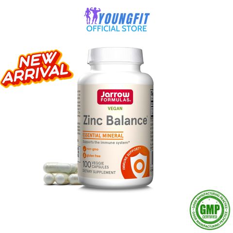 Viên Kẽm Jarrow Zinc Balance 100 Viên - Giảm Mụn, Tăng Đề Kháng, Cân Bằng Nội Tiết Tố, Hỗ Trợ Sức Khỏe Tóc Móng