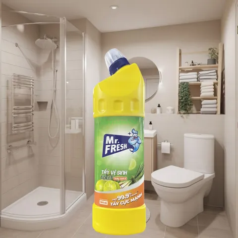 Chai tẩy vệ sinh Toilet đậm đặc Mr.Fresh 900ml - Hương chanh sả, diệt trùng 99.9%, an toàn cho bề mặt, khử mùi hôi hiệu quả