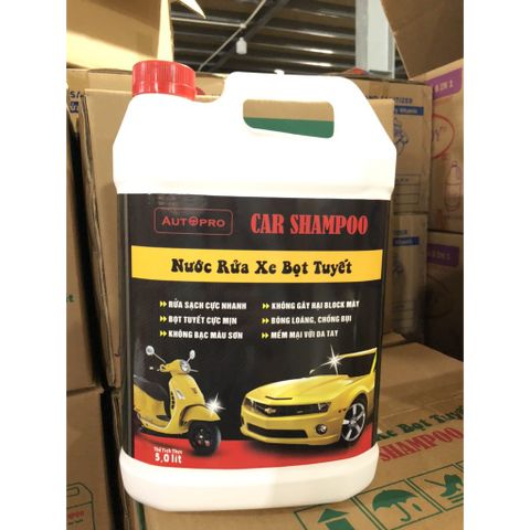 Nước Rửa Xe Bọt Tuyết Car Shampoo Autopro 5L - Tẩy Sạch, Bảo Vệ Màu Sơn, Tạo Độ Bóng, Chống Bám Bụi cho Ô Tô, Xe Máy
