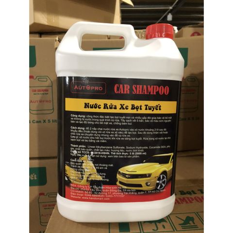 Nước Rửa Xe Bọt Tuyết Car Shampoo Autopro 5L - Tẩy Sạch, Bảo Vệ Màu Sơn, Tạo Độ Bóng, Chống Bám Bụi cho Ô Tô, Xe Máy
