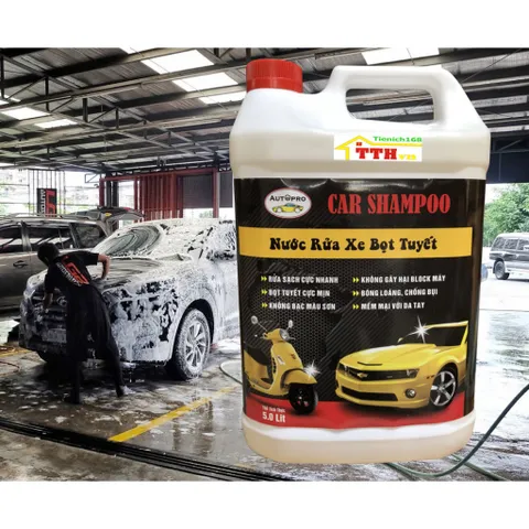 Nước Rửa Xe Bọt Tuyết Car Shampoo Autopro 5L - Tẩy Sạch, Bảo Vệ Màu Sơn, Tạo Độ Bóng, Chống Bám Bụi cho Ô Tô, Xe Máy