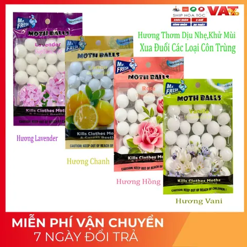 Túi Thơm Long Não Mr.Fresh Hương Chanh 120g - Khử Mùi Hiệu Quả, Đuổi Gián Thích Hợp cho Tủ Quần Áo và Nhà Vệ Sinh