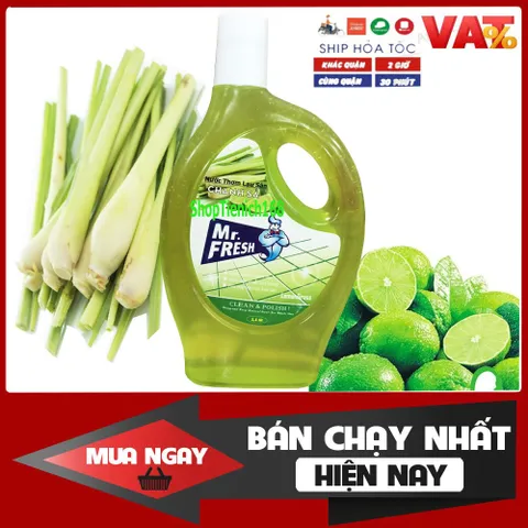 Nước Thơm Lau Sàn Mr.Fresh 5L Hương Cam Quế - Tẩy Rửa An Toàn, Diệt Khuẩn, Hương Thơm Thiên Nhiên Duy Trì Không Gian Sạch Sẽ