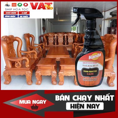 Chai Xịt Đánh Bóng Đồ Gỗ Hando 600ml - Xóa Vết Xước và Bảo Dưỡng Bề Mặt Gỗ, Vệ Sinh Đồ Nội Thất hiệu quả
