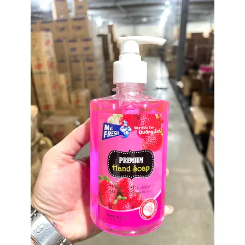 Nước Rửa Tay Sát Khuẩn Mr. Fresh 500ml - Hương Dâu Tự Nhiên, Khử Mùi và Diệt Khuẩn Hiệu Quả, An Toàn Cho Da