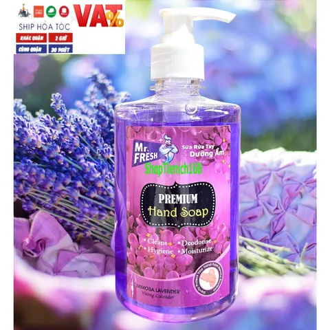 Nước Rửa Tay Sát Khuẩn Mr. Fresh 500ml - Hương Dâu Tự Nhiên, Khử Mùi và Diệt Khuẩn Hiệu Quả, An Toàn Cho Da