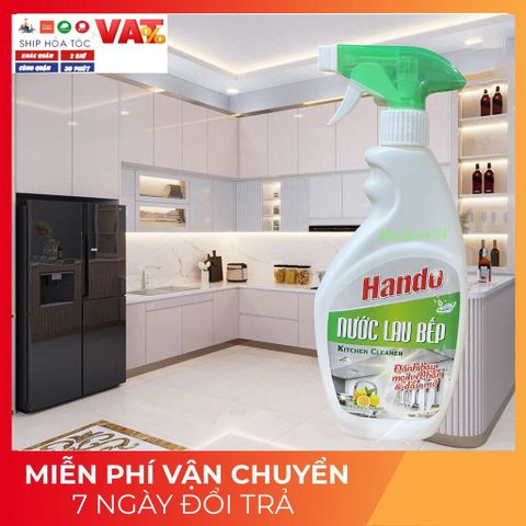 Nước Lau Nhà Bếp Hando 500ml - Sạch Bóng Đồ Trang Sức, Hương Hoa Thơm Mát - An Toàn Cho Bếp Gia Đình, Xuất Xứ Việt Nam