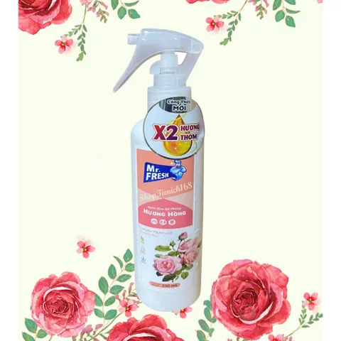 Nước Hoa Xịt Phòng Khử Mùi Mr.Fresh 200ml - Hương Hoa Hồng Tự Nhiên, Khử Mùi Hiệu Quả Cho Nhà Cửa Và Xe Hơi