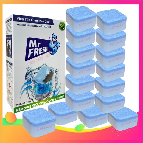 Viên Tẩy Lồng Máy Giặt Không Độc - Sạch Cặn Bẩn, Diệt Khuẩn, Giúp Lồng Giặt Thơm Tho - Dùng Cho Máy Giặt Đứng và Ngang