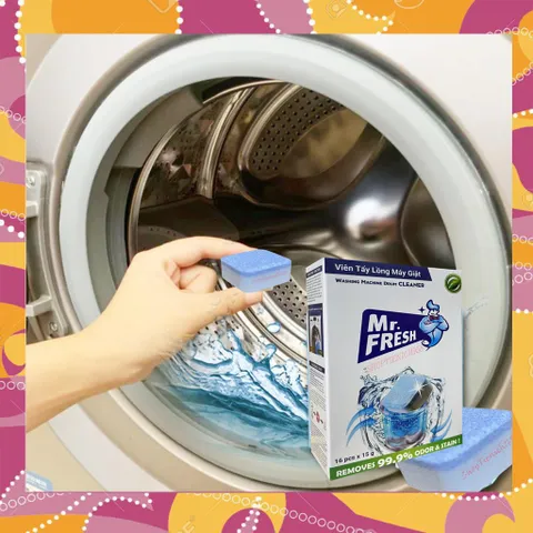 Viên Tẩy Lồng Máy Giặt Không Độc - Sạch Cặn Bẩn, Diệt Khuẩn, Giúp Lồng Giặt Thơm Tho - Dùng Cho Máy Giặt Đứng và Ngang