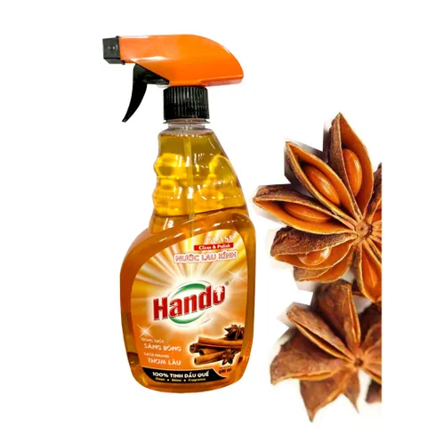 Nước lau kính Hando siêu sạch hương quế 680ml - Chất tẩy rửa bề mặt kính, linh hoạt cho ô tô, gương, màn hình tivi