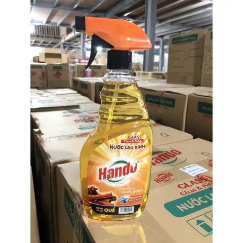 Nước lau kính Hando siêu sạch hương quế 680ml - Chất tẩy rửa bề mặt kính, linh hoạt cho ô tô, gương, màn hình tivi