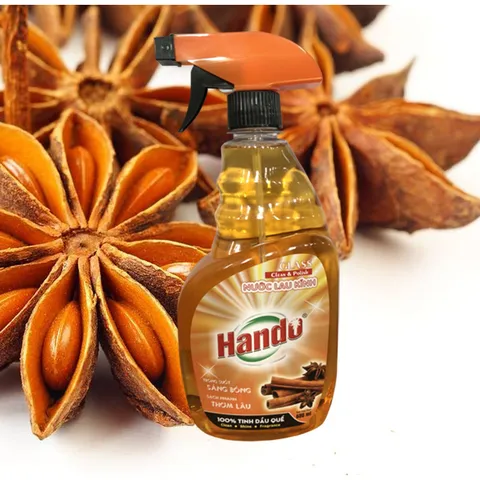 Nước lau kính Hando siêu sạch hương quế 680ml - Chất tẩy rửa bề mặt kính, linh hoạt cho ô tô, gương, màn hình tivi